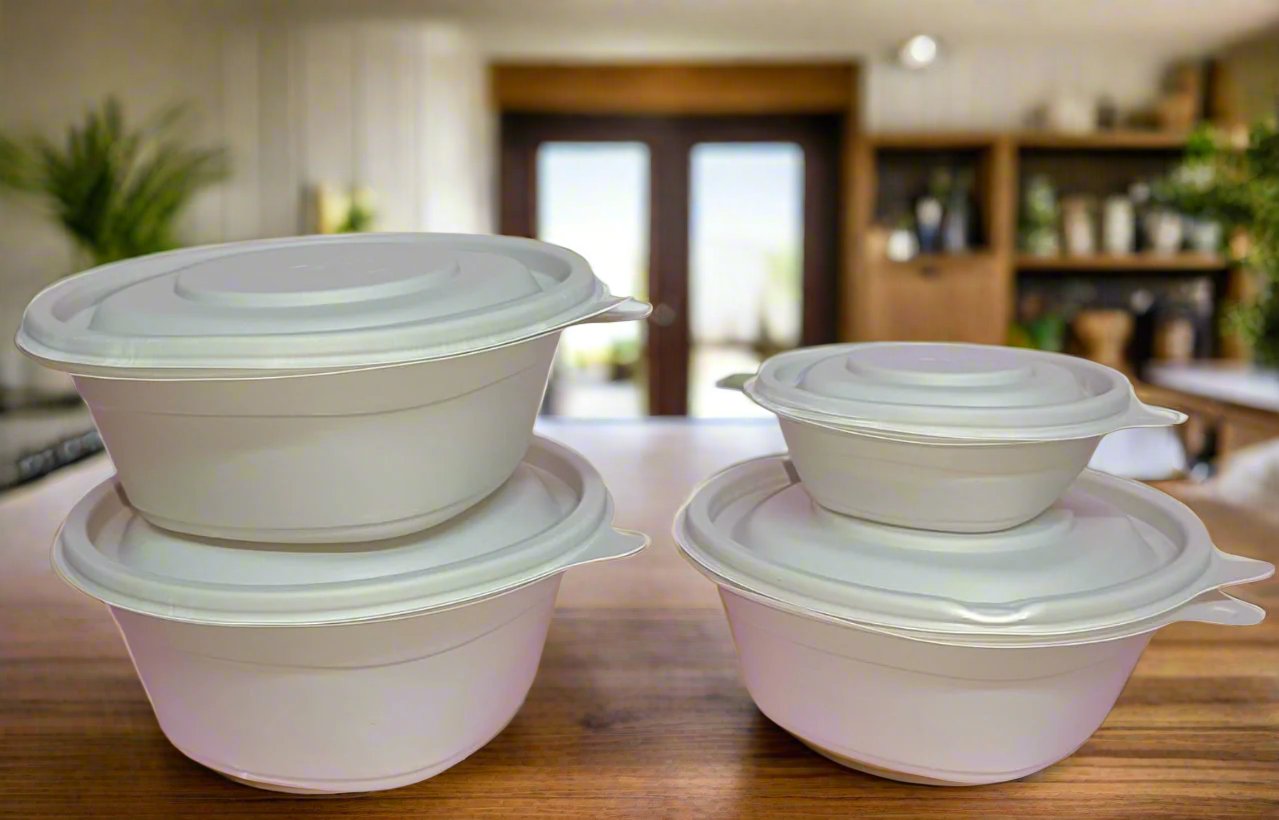 300 ml Round Corn Starch take away Container-pack of 25