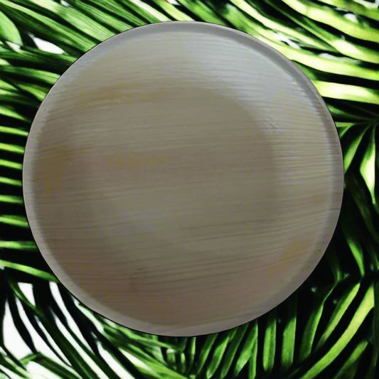 6" Round Shallow Areca Palm leaf Plate - Pack of 25