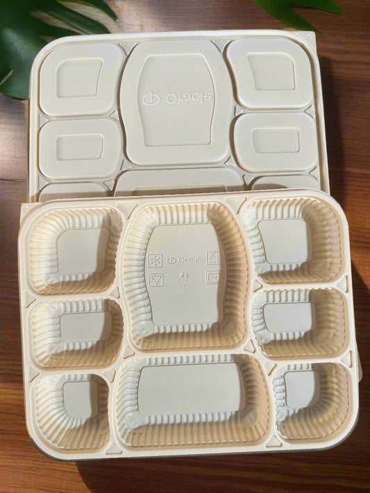 8 Compartment Cornstarch Ecofriendly Take away containers-Pack of 25